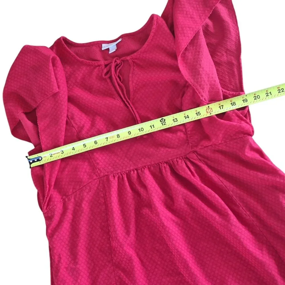 Knox Rose Dress Red Ruffle Dress with Pockets Cottagecore Relaxed Fit size Large